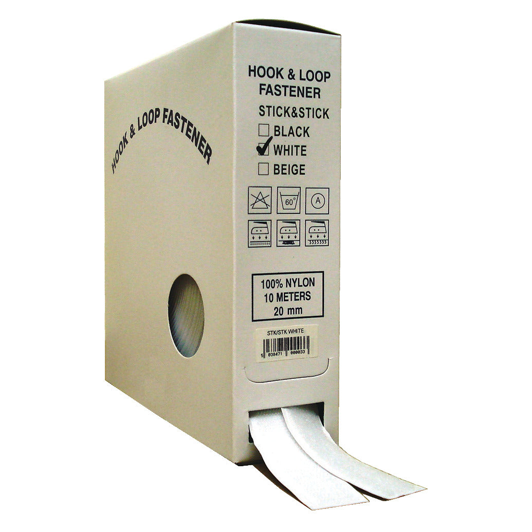 Hook & Loop Tape 20Mmx10Mt S/A Whi.