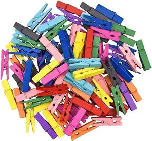 SCO WOODEN MINI PEGS COLOURED PACK 1000PCS -Min Qty 12
