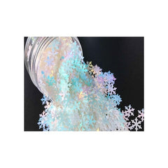 SCO SEQUINS TUB WHITE SNOWFLAKES 100G -Min Qty 12