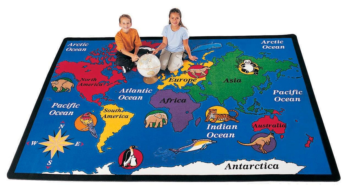 CARPETS FOR KIDS - PREMIUM WORLD EXPLORER - 5 FT 10 IN X 8 FT 4 IN RECTANGLE