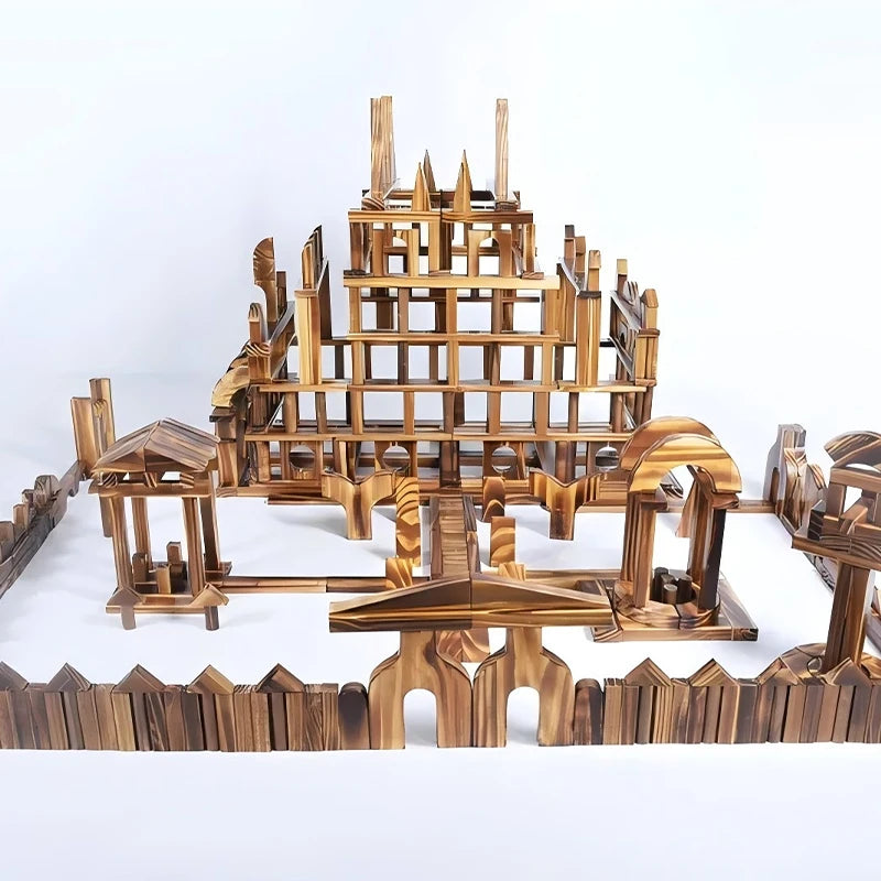 528 pieces small- sized carbonized building blocks