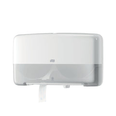 White Compact Double Toilet Roll Dispenser