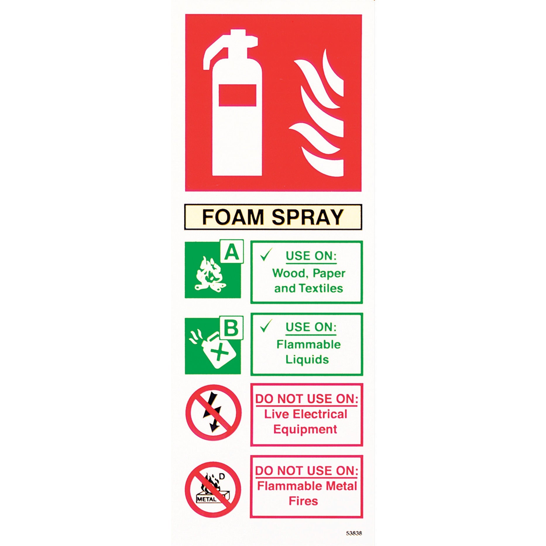 Fire Ext. Use Sign\'Foam\'S/A 75X200Mm