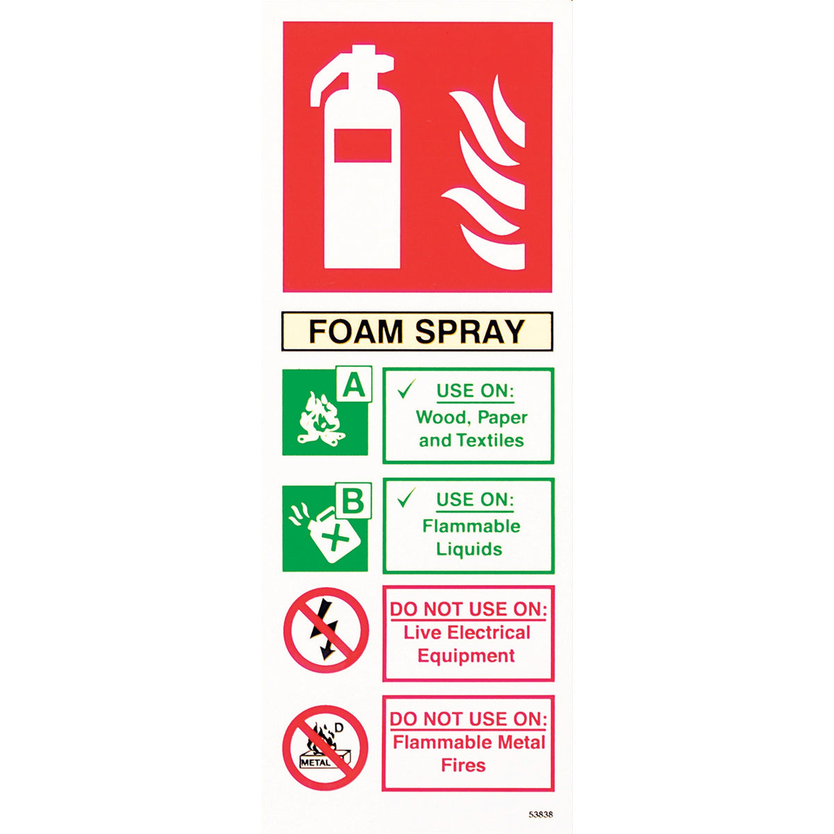 Fire Ext. Use Sign\'Foam\'S/A 75X200Mm