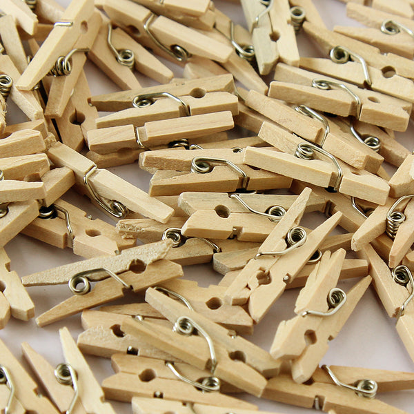 SCO WOODEN MINI PEGS NATURAL PACK 100PCS -Min Qty 12