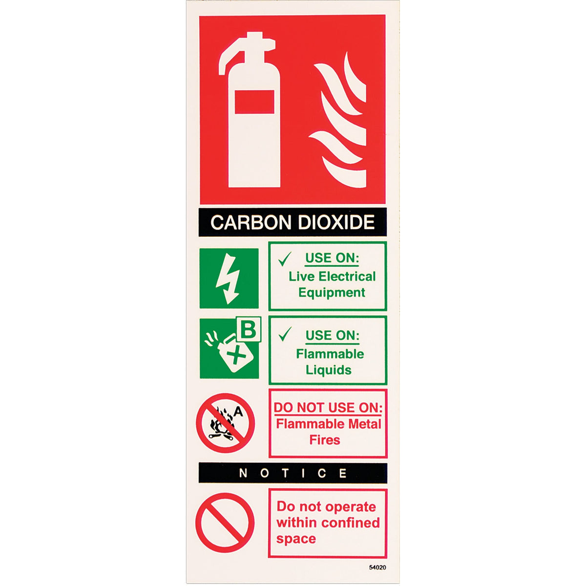 Sign Carbon Dioxide Ext.Sa 75X200Mm