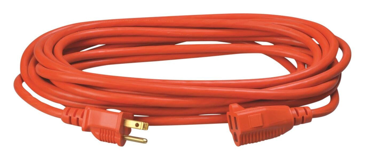 EXTENSION CORD INDOOR/OUTDOOR 25 FT 12 GAUGE 15 AMPS ORANGE - WOODS 528