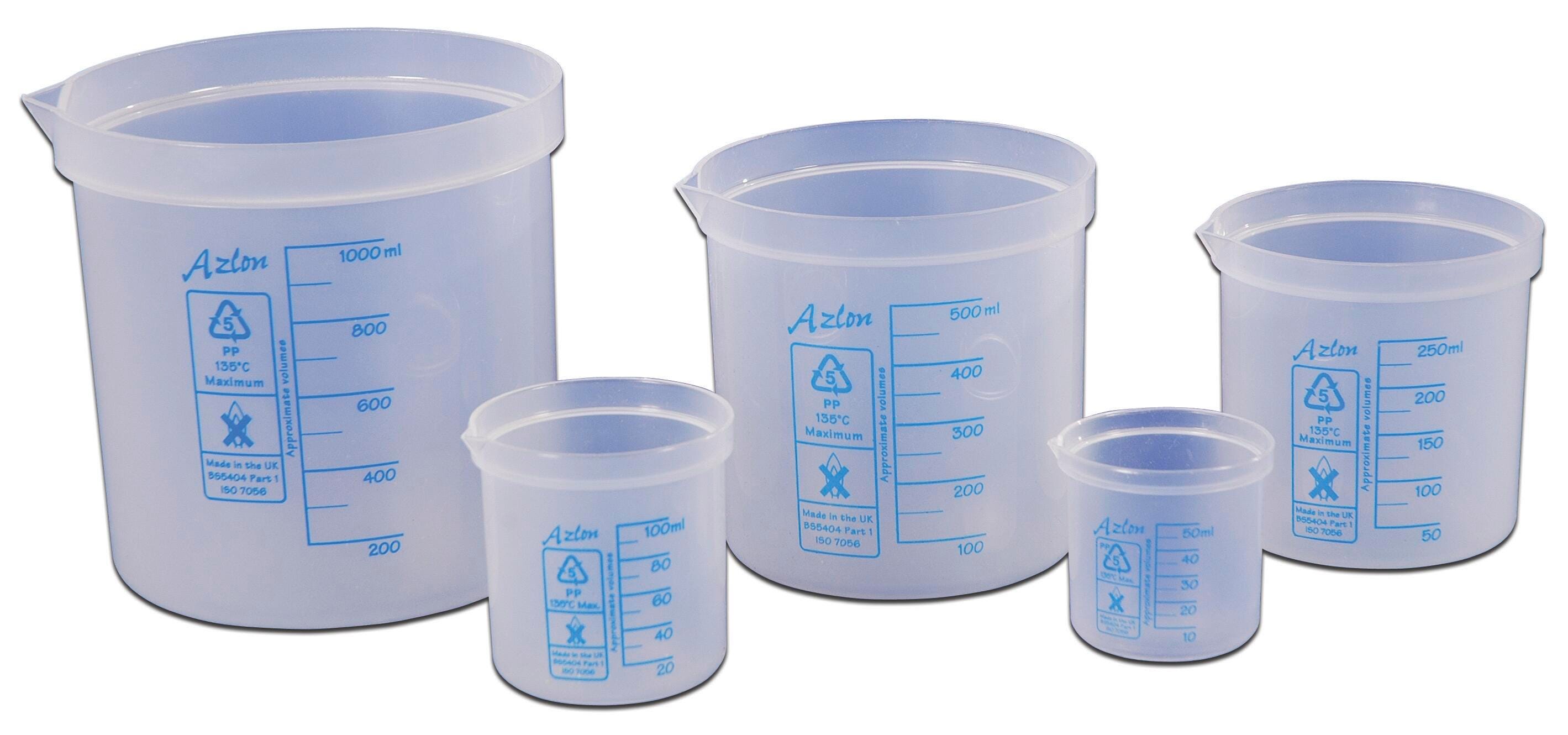 DISC-BEAKER PP STRAIGHT WL GRADUATED ASST S/5