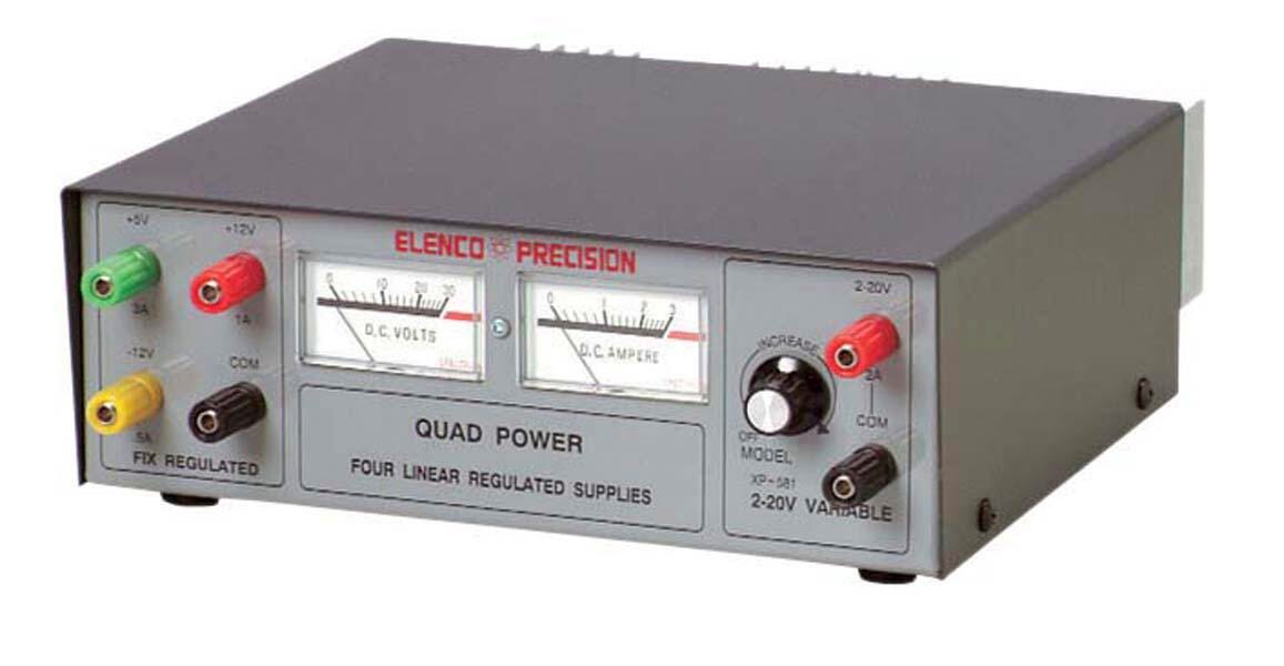 ELENCO - ANALOG POWER SUPPLY - DC 4 WAY FIXED/VARIABLE