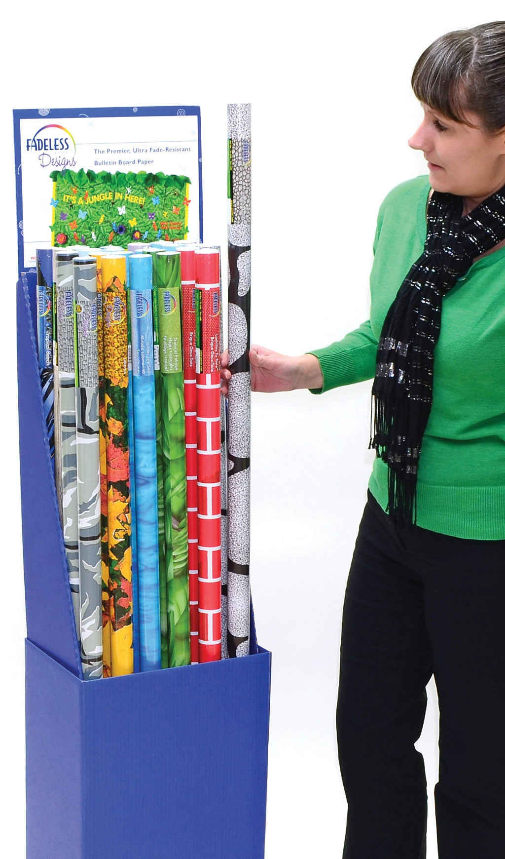 PAC FADELESS DISPLAY PAPER ROLLS STOCKROOM ASSORTMENT 1218MMX3.6M 14 DESIGNS PK ONE 24PCS - get 1 display roll for free -Min Qty 1