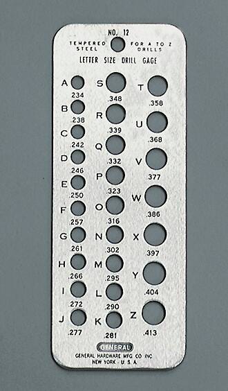 GENERAL TOOL - DRILL GAUGE - 1/16 TO 1/2 IN