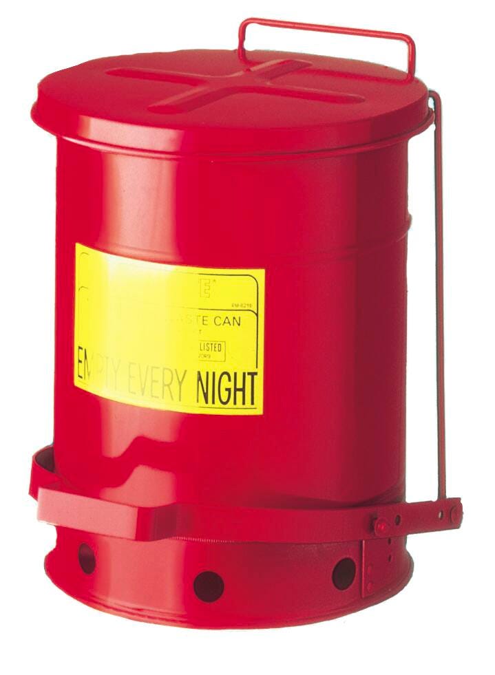 CAN STEP ON OILY WASTE UL AND FM APPROVED 6 GALLON