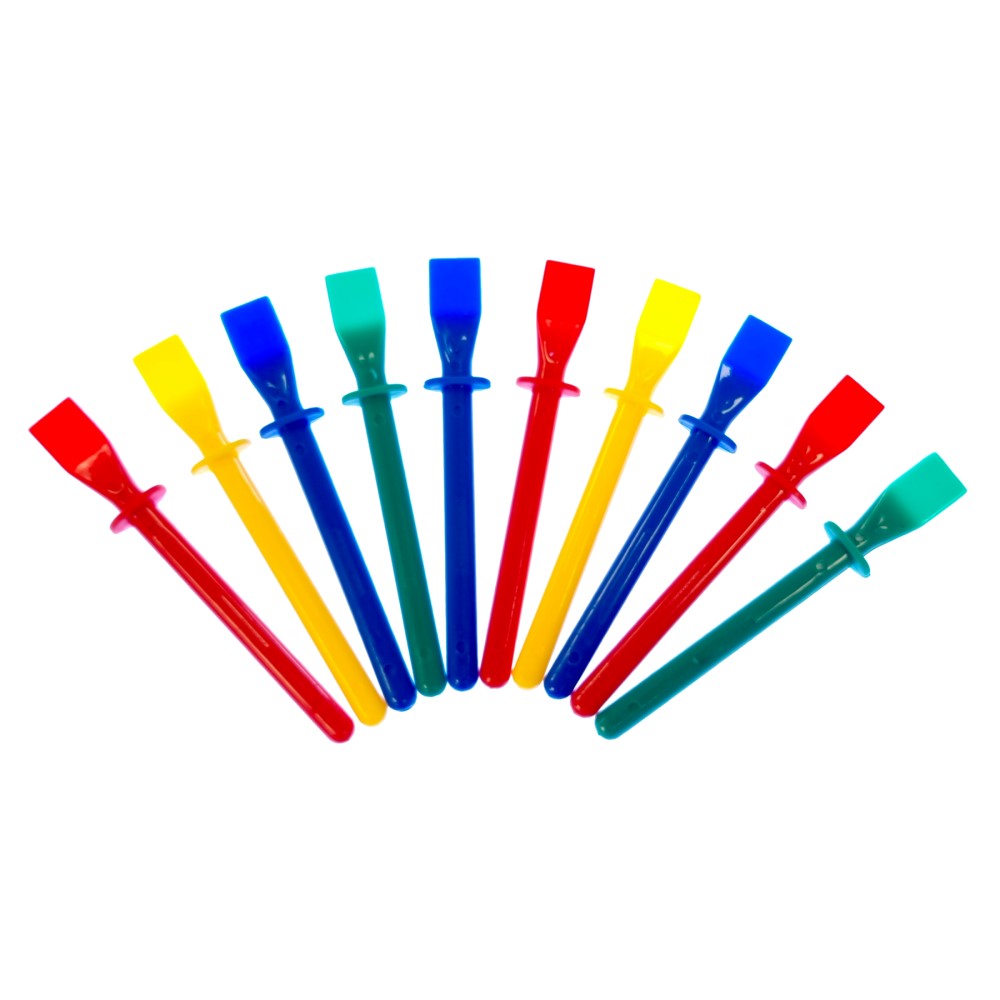 Coloured Plastic Spatulas Pack 10
