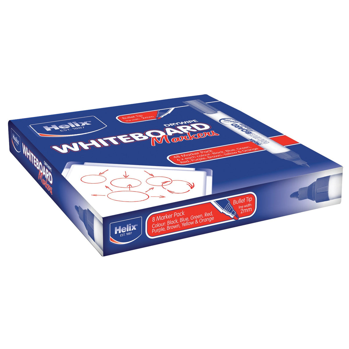 Marker Dry Wipe Bull Ass. Pk 8