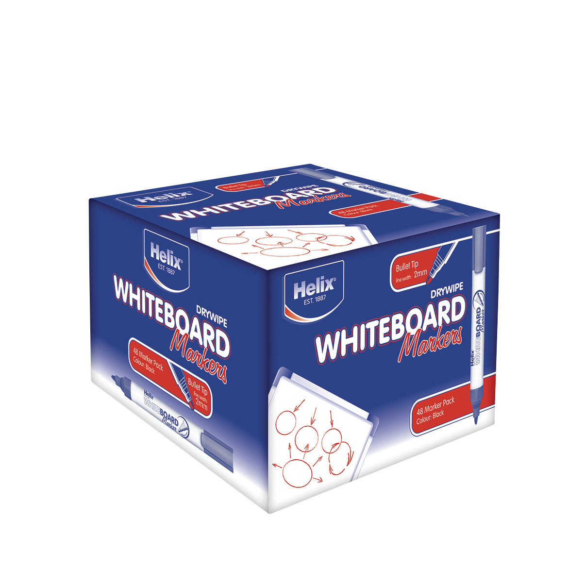 Pen Marker D/Wipe Bull Black Pack48