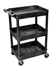 TUB CART 3 SHELVES 24 W X 18 D X 39-1/4 IN H- BLACK