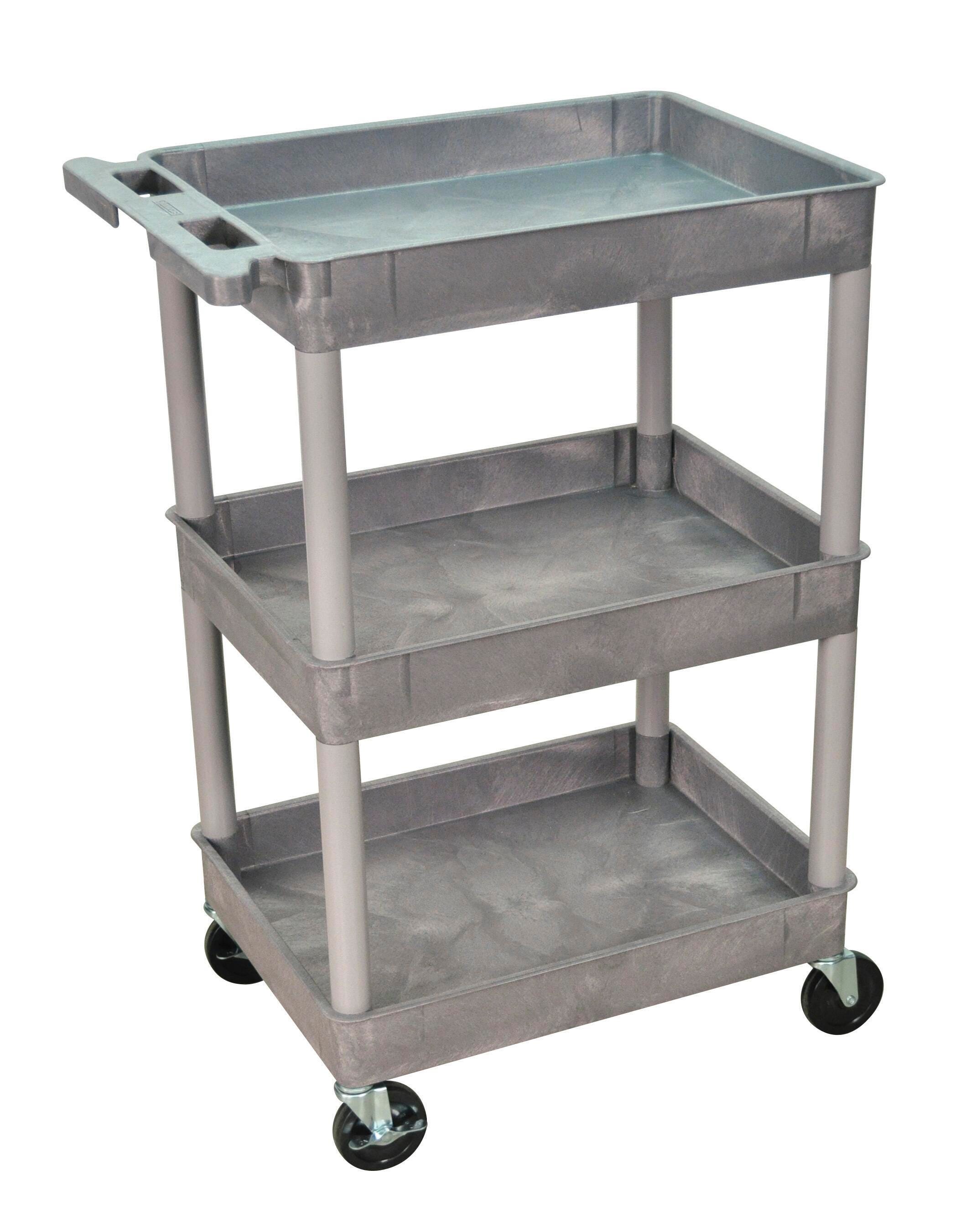 TUB CART 3 SHELVES 24 W X 18 D X 39-1/4 IN H- GRAY