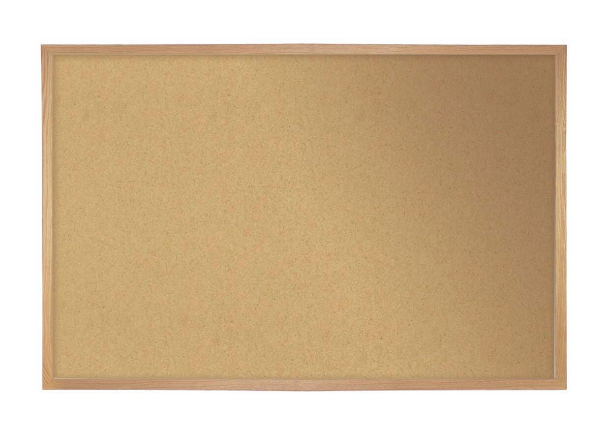 TACKBOARD - GHENT - NATURAL CORK BULLETIN BOARD - OAK WOOD FRAME - 4 H X 12 W FT