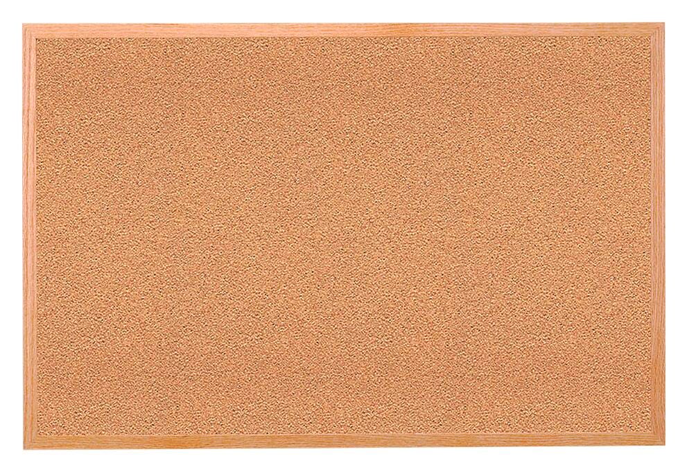 TACKBOARD - GHENT - NATURAL CORK BULLETIN BOARD - OAK WOOD FRAME - 4 H X 10 W FT