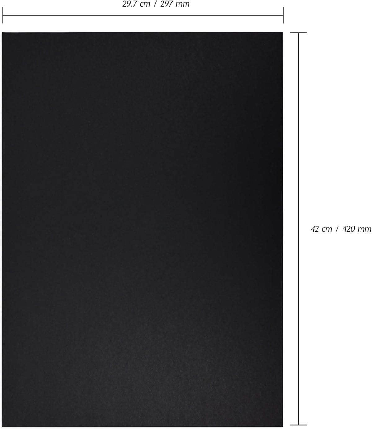 FIS COLOURED CARDS 160GSM A3 (29.7X42CM) - BLACK, 50 Sheets