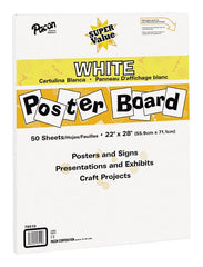 PAC POSTERBOARD WHITE 558X710MM 50PCS -Min Qty 50