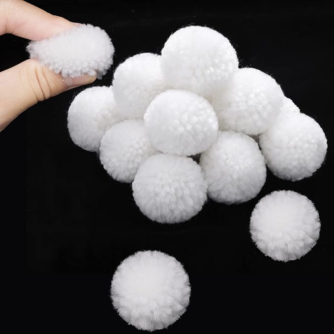 SCO POMPOMS WHITE 50MM 12PCS -Min Qty 12