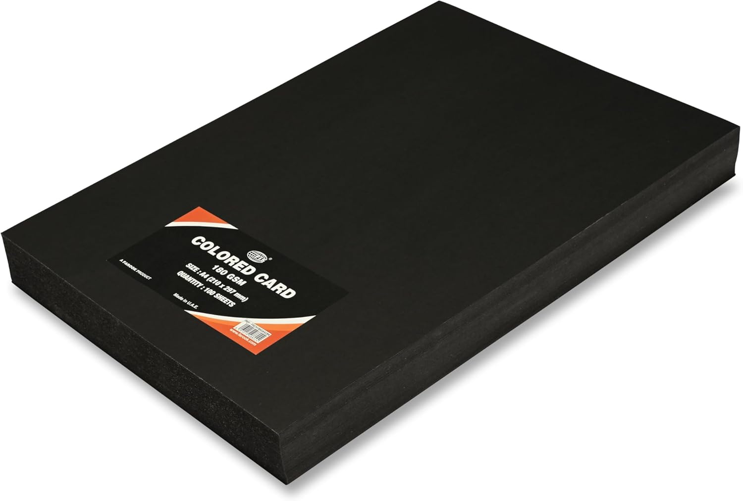 FIS COLOURED CARDS 180GSM A4 (21x29.7CM) - BLACK, 100 Sheets