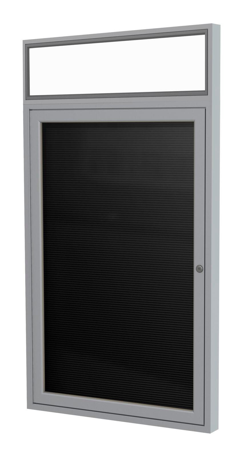 LETTER BOARD - GHENT - FLANNEL LETTER BOARD - HEADLINER FRAME - SATIN ALUMINUM - 3 H X 2 W FT - BLACK