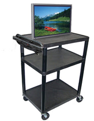 AUDIO VISUAL CART LUXOR LP AV TABLE WITH ELECTRIC 32WX24DX40H BLACK