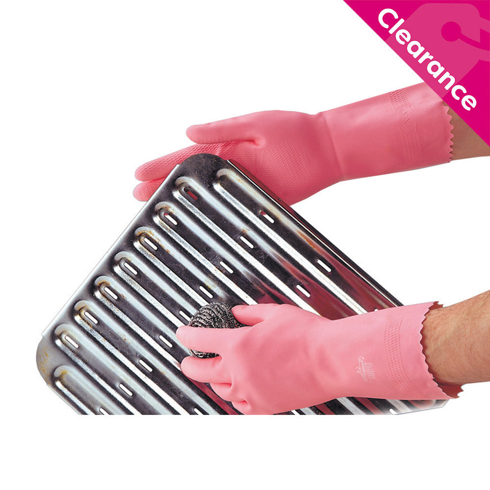 Glove Rubber Med Wght Pink Med Bx 12