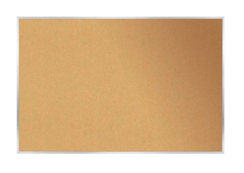 BULLETIN BOARD - GHENT - NATURAL CORK BULLETIN BOARD - SATIN ALUMINUM FRAME - 4 H X 10 W FT