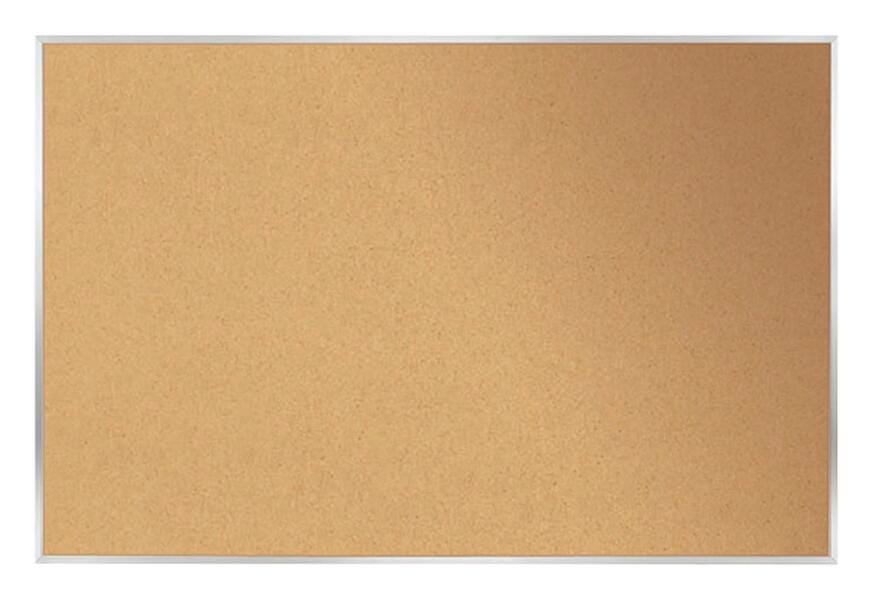 BULLETIN BOARD - GHENT - NATURAL CORK BULLETIN BOARD - SATIN ALUMINUM FRAME - 4 H X 12 W FT