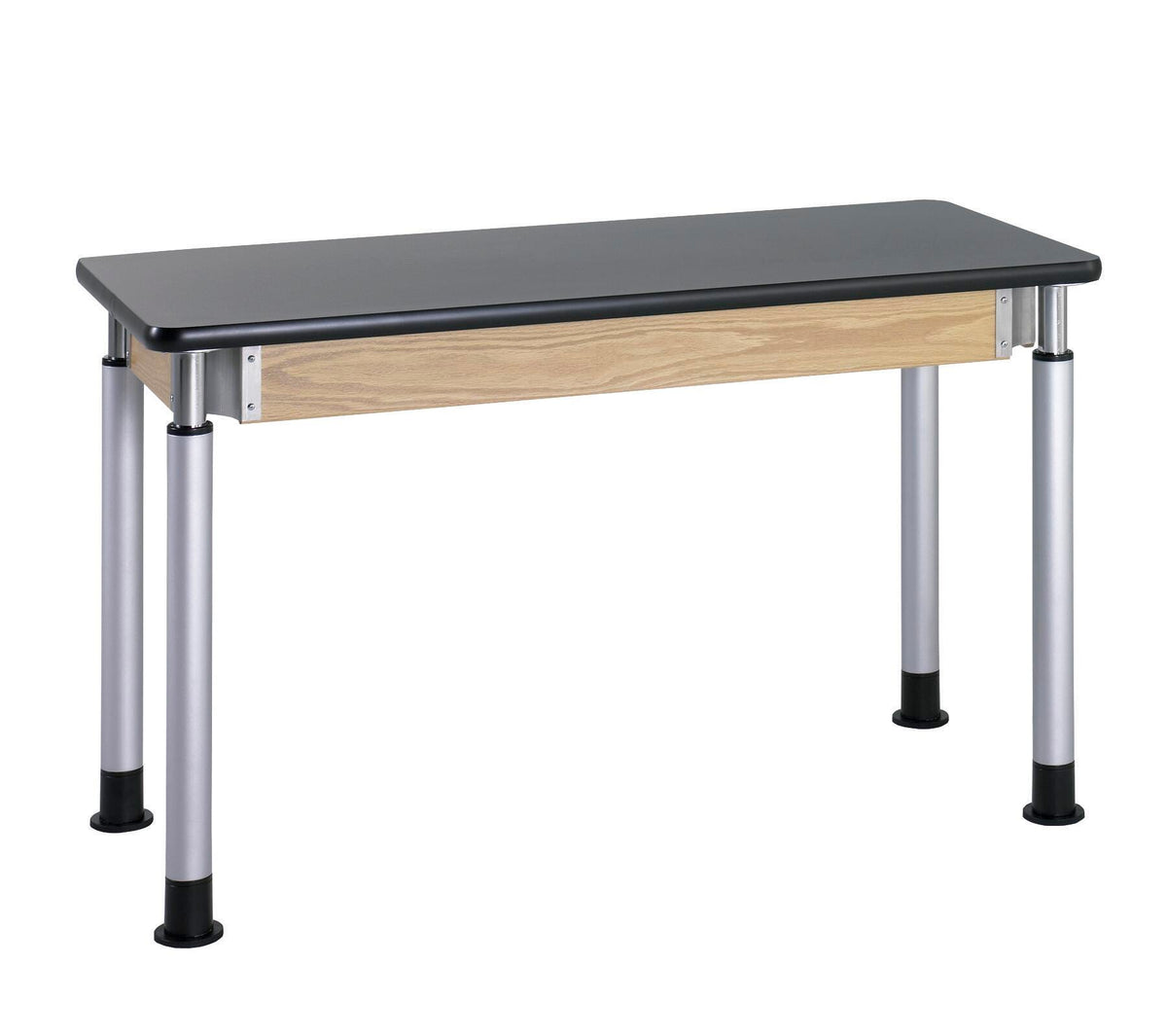DIVERSIFIED WOODCRAFTS - SCIENCE TABLE - 60 W X 24 D X 27 - 42 H IN - BLACK PHENOLIC RESIN TOP - SILVER FRAME