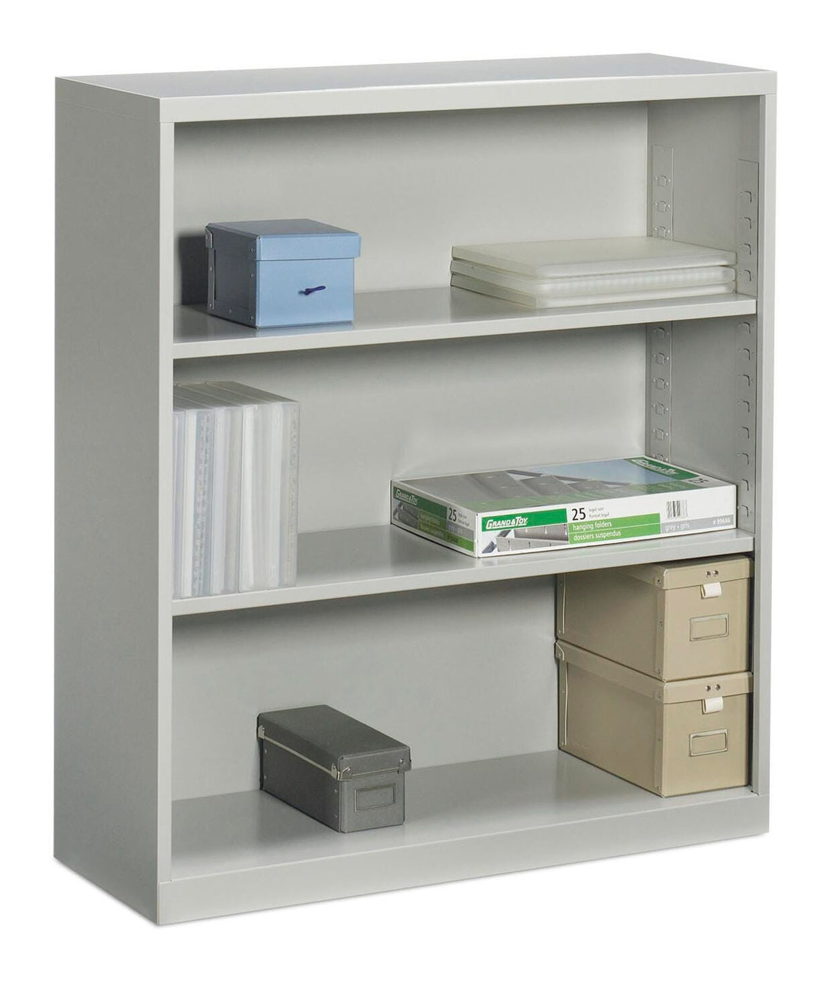 GLOBAL INDUSTRIES METAL BOOKCASE - 3 SHELVES - 36 X 13 X 41 IN - SPECIFY COLOR