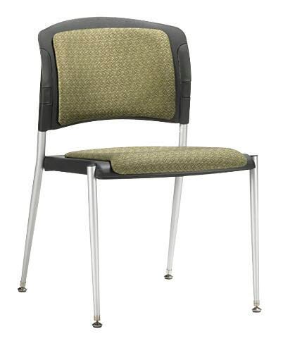 CHAIR STACKING - OFFICE MASTER CUSHIONED BACK ARMLESS STACKABLE GUEST CHAIR - SPECIFY SEAT COLOR