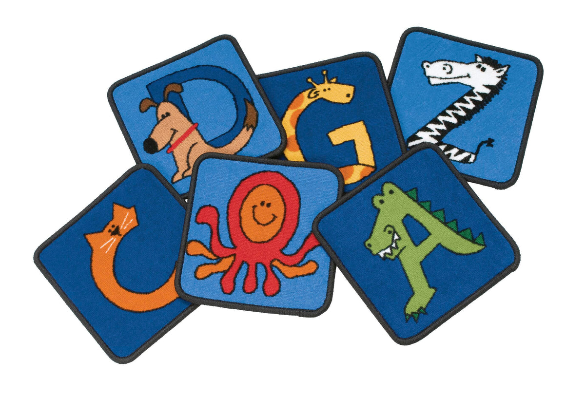 CARPETS FOR KIDS KIDSVALUE PLUS A TO Z ANIMALS - 12-INCH SQUARES - SET OF 26