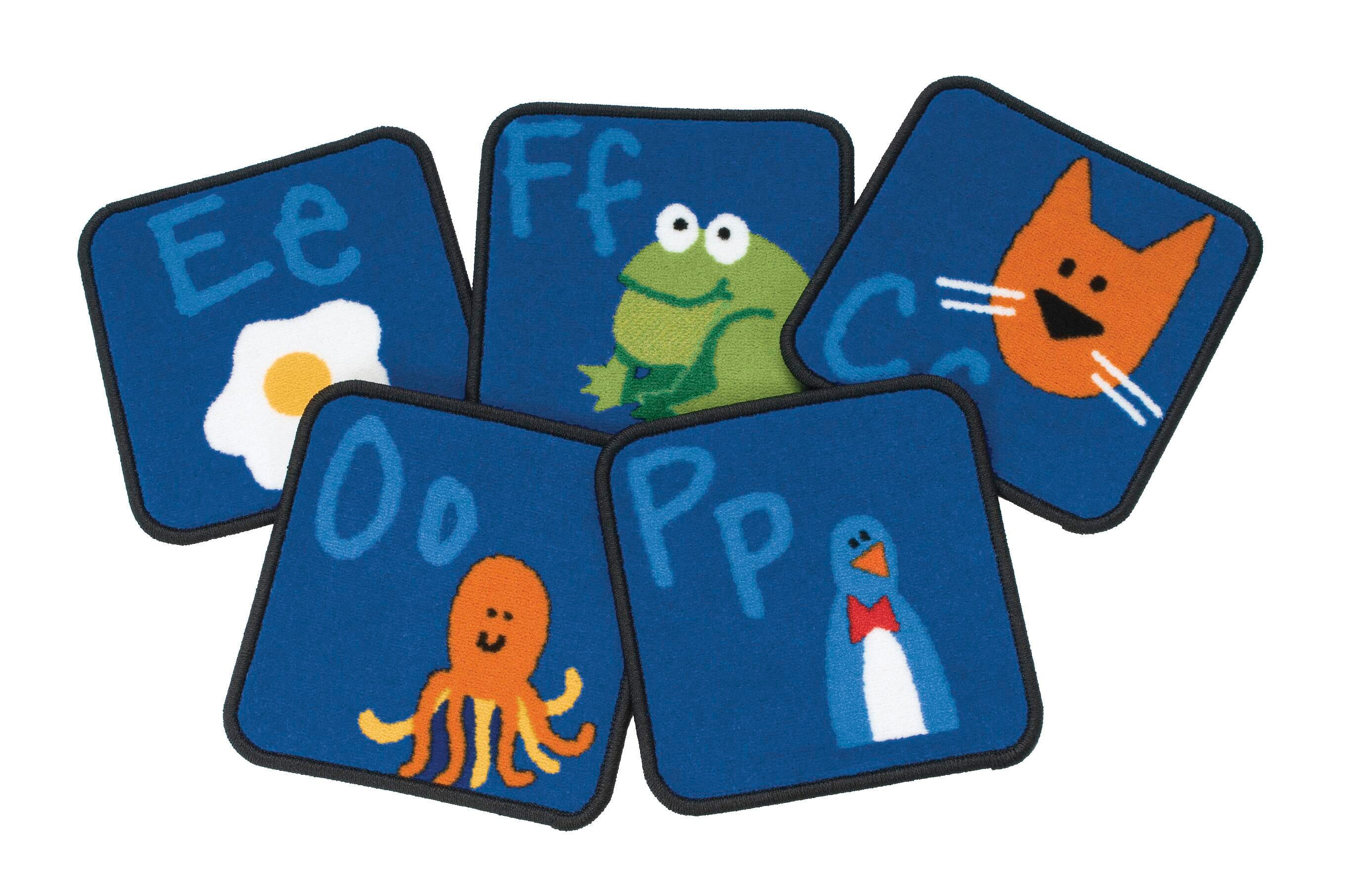 CARPETS FOR KIDS KIDSVALUE PLUS FUN WITH PHONICS SEATING - 12-INCH SQUARES - SET OF 26