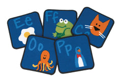 CARPETS FOR KIDS KIDSVALUE PLUS FUN WITH PHONICS SEATING - 12-INCH SQUARES - SET OF 26