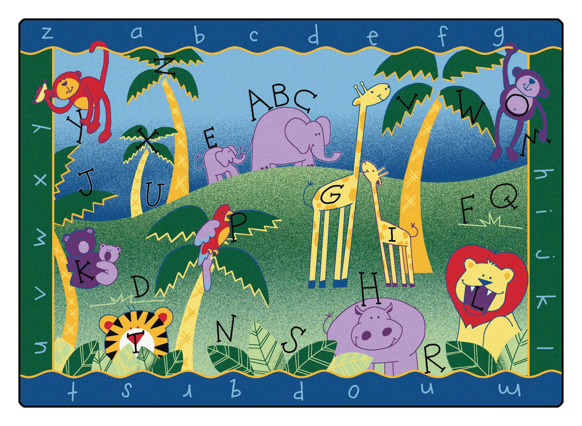 CARPETS FOR KIDS - PREMIUM ALPHABET JUNGLE - 4 FT 5 IN X 5 FT 10 IN RECTANGLE