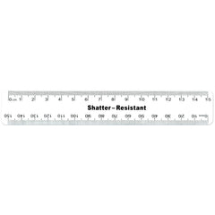 Ruler White Plastic 15Cm Pack 10