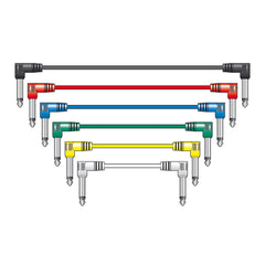 Citronic Classic audio 0.5m patch leads with 6.3mm mono jack plug - set of 6
