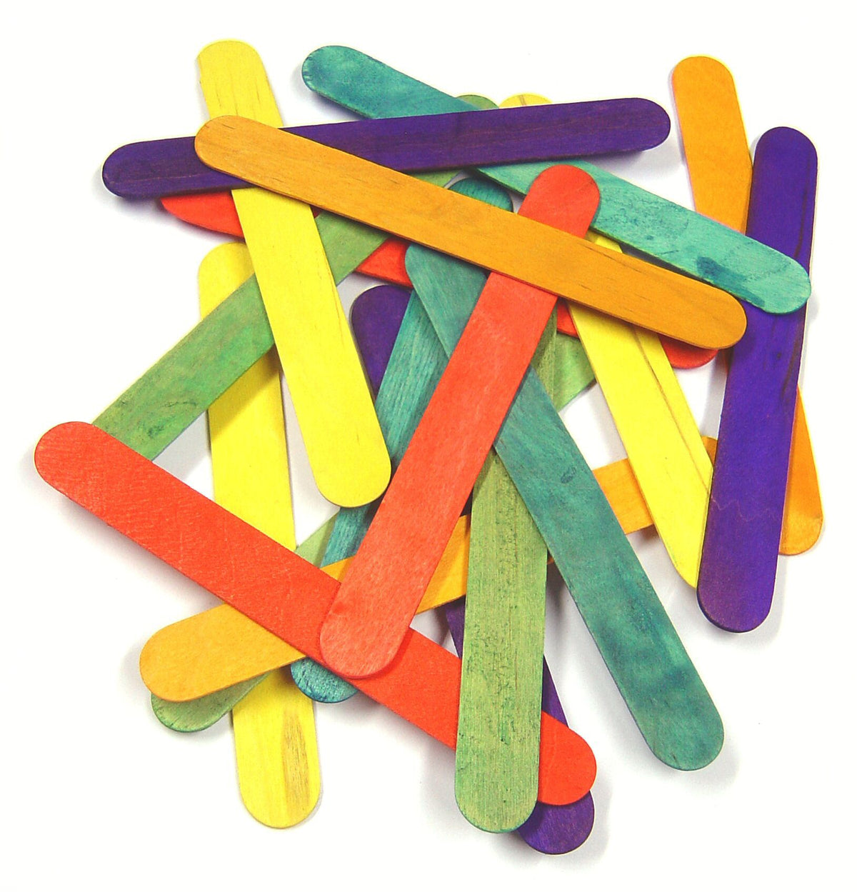 Large Lollipop Sticks Coloured Pk 100