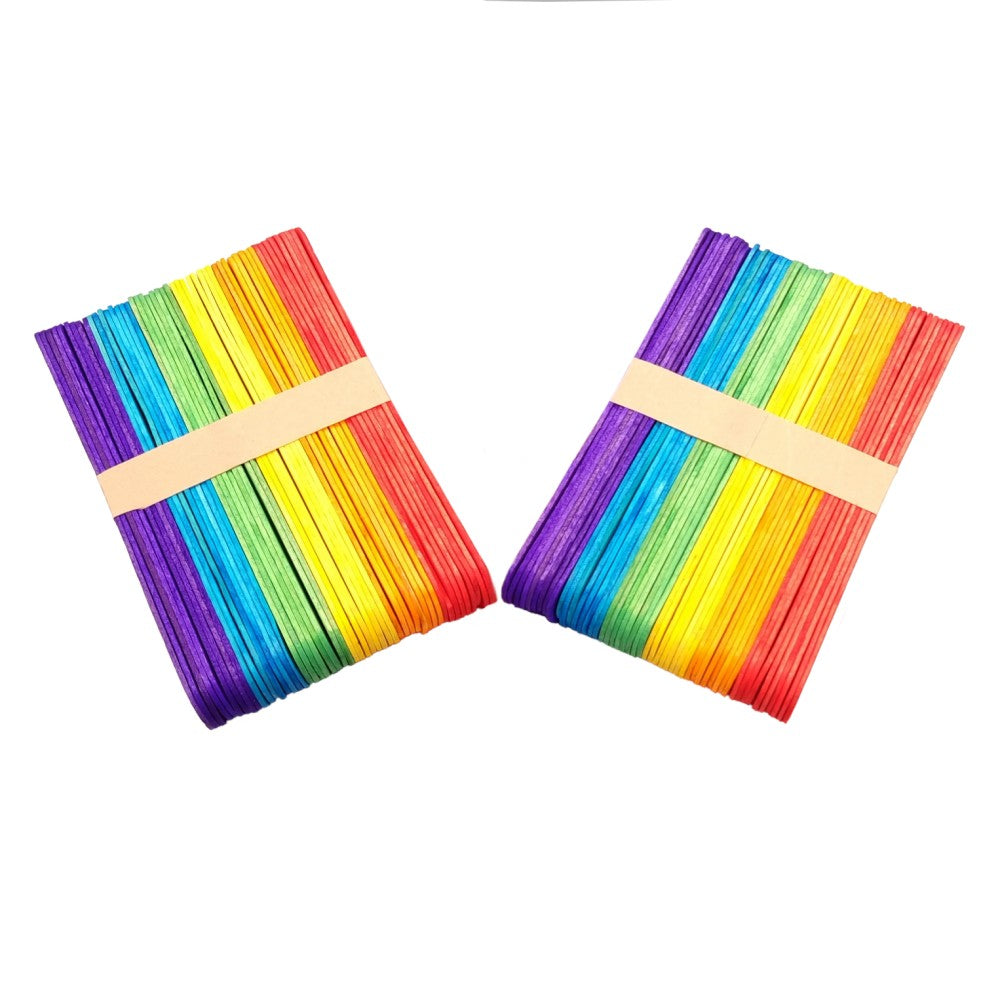 Large Lollipop Sticks Coloured Pk 100