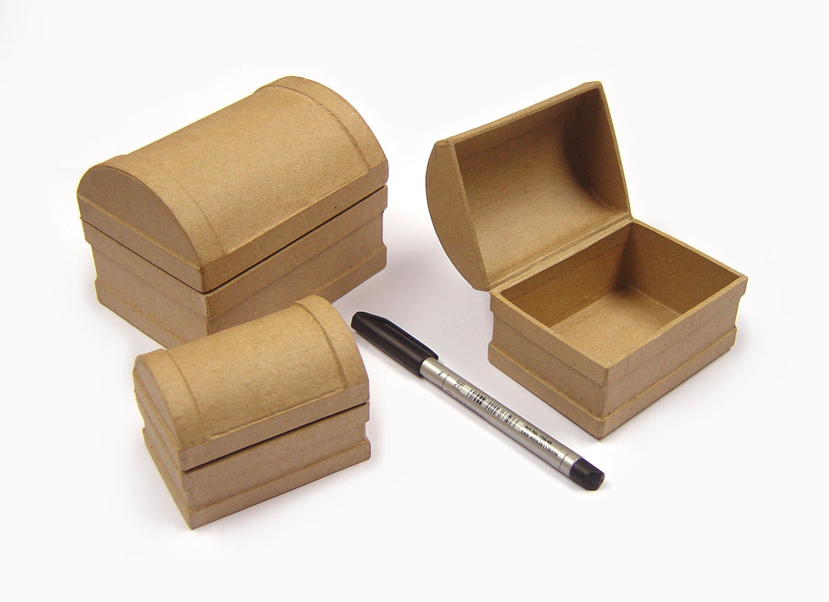 P Mache Treasure Chests Pk 3