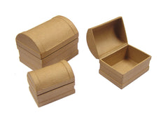 P Mache Treasure Chests Pk 3