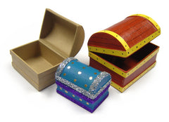P Mache Treasure Chests Pk 3