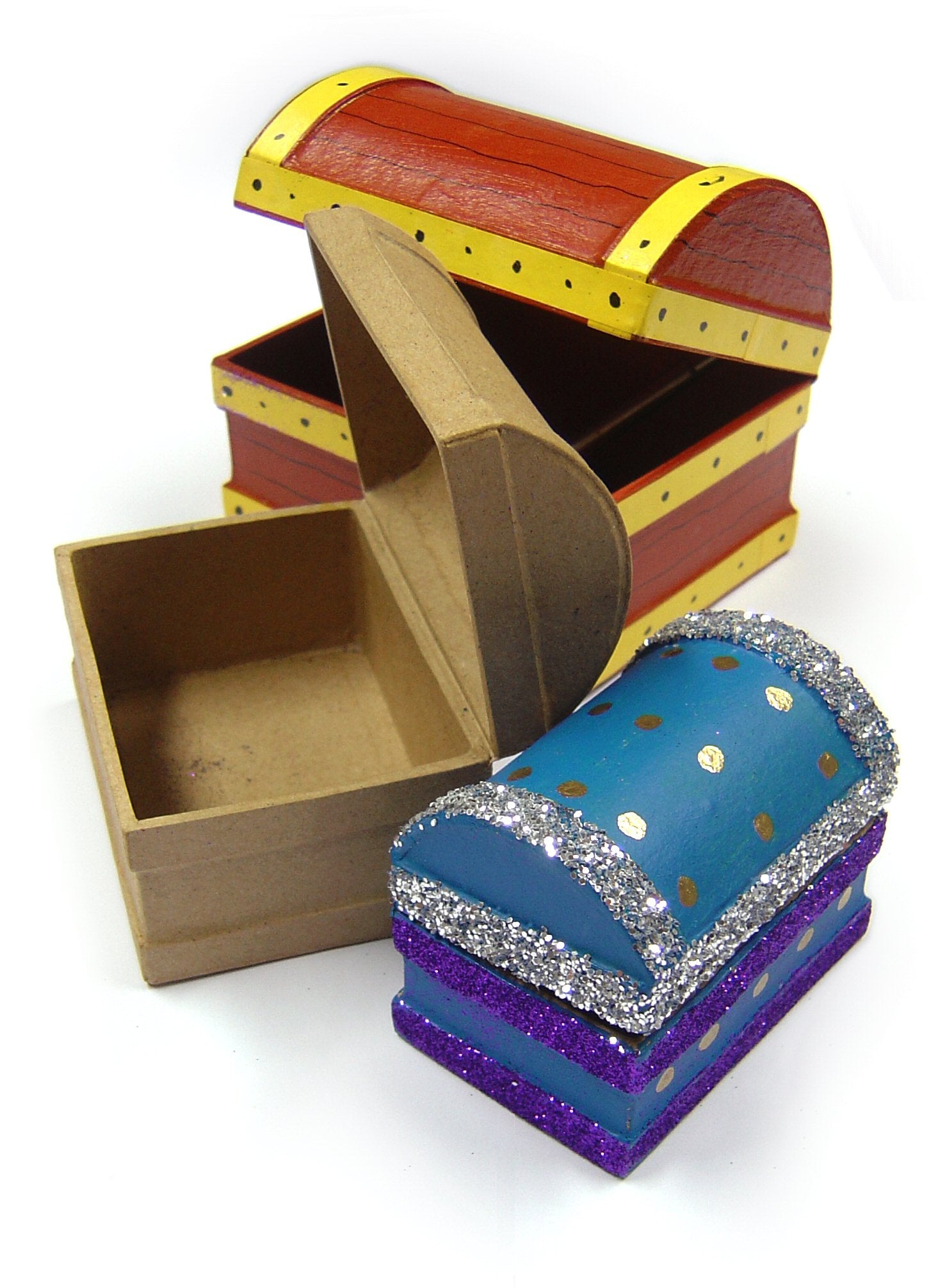 P Mache Treasure Chests Pk 3