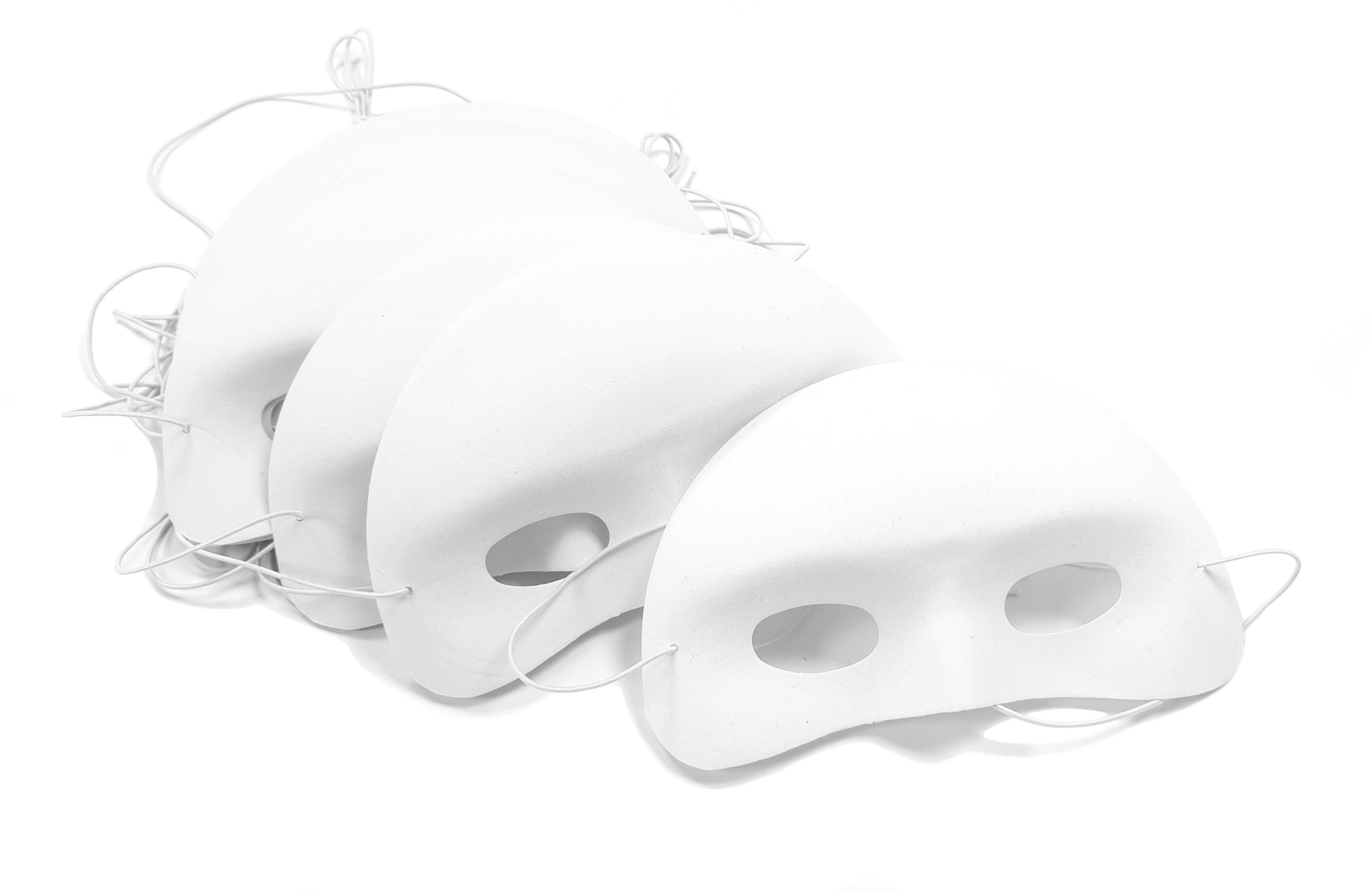 Flocked Plastic Half Facemasks Pack 10