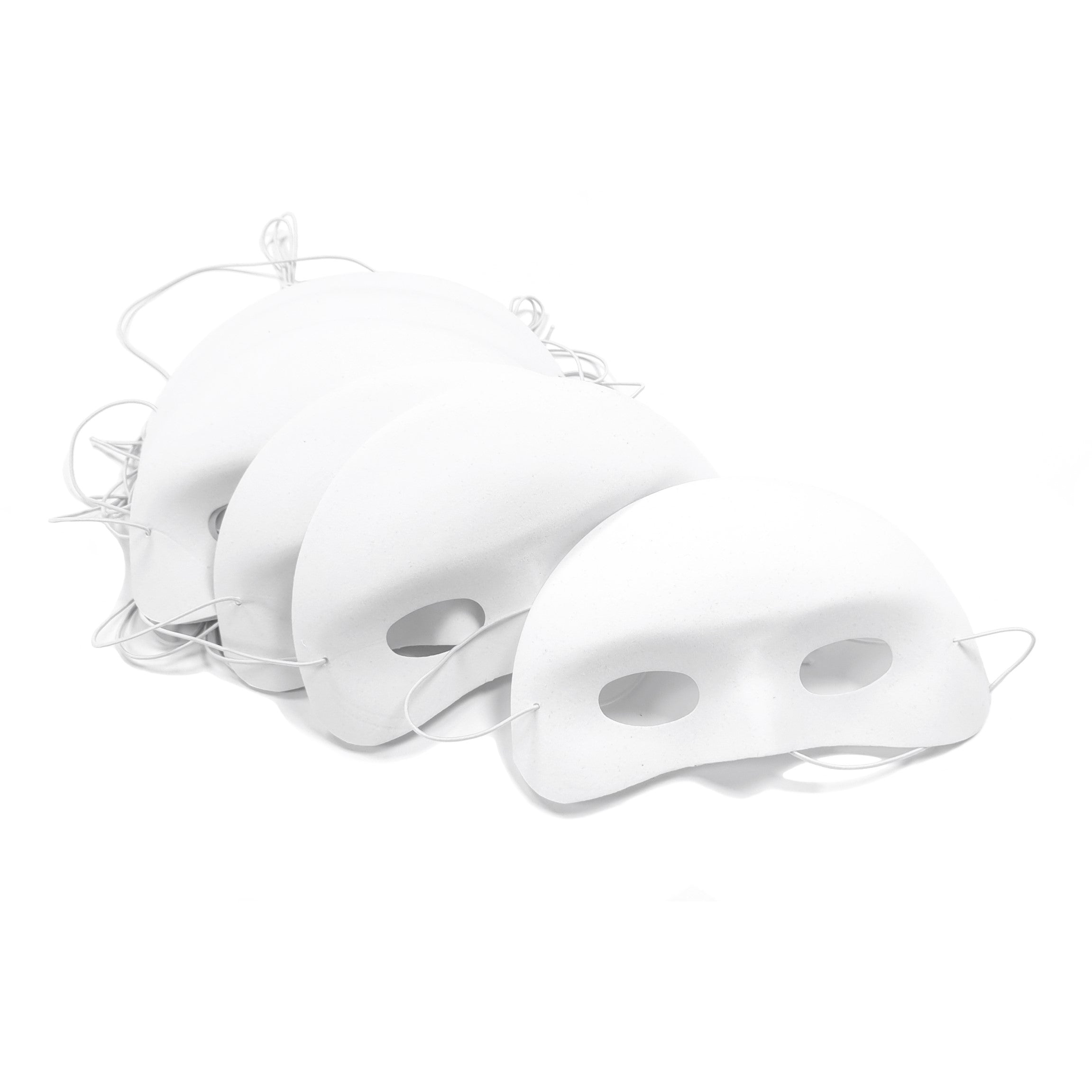 Flocked Plastic Half Facemasks Pack 10