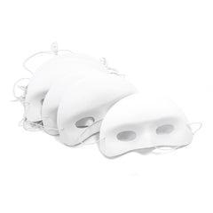Flocked Plastic Half Facemasks Pack 10